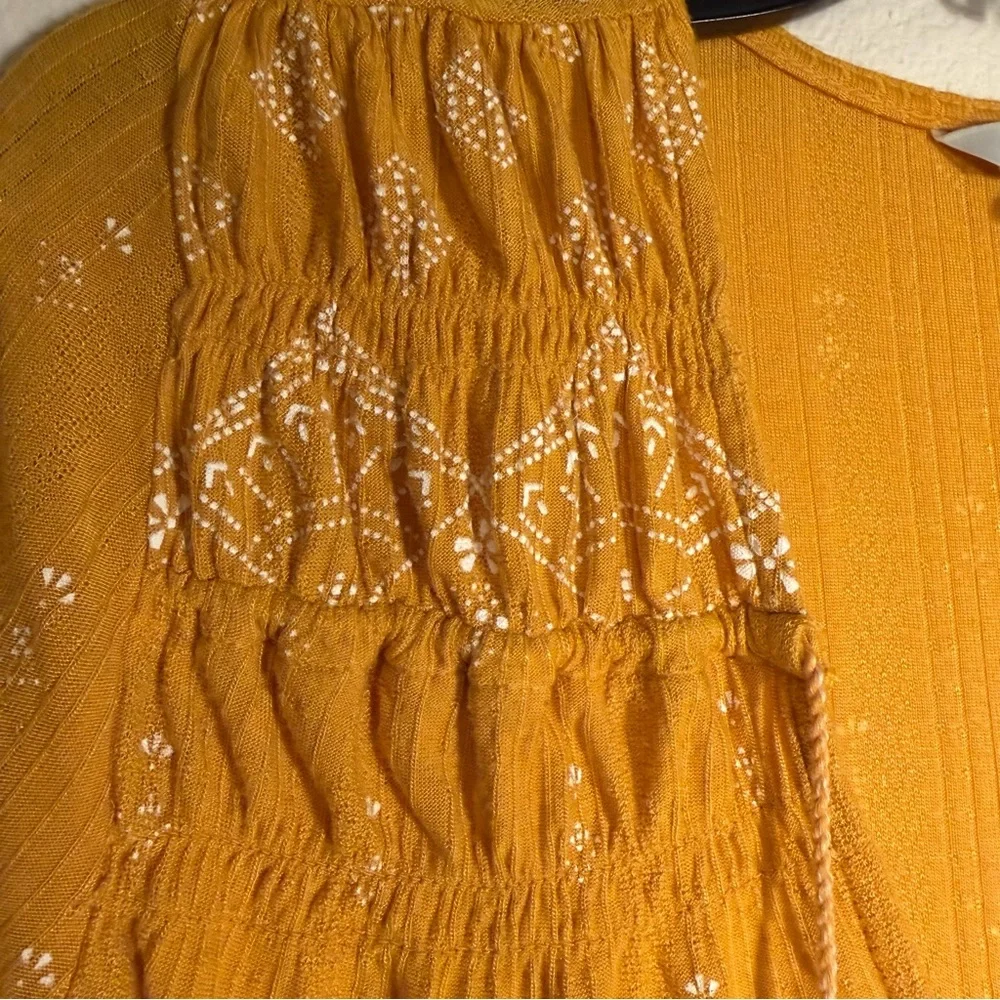 Lucky Brand Mustard Yellow Embroidered Boho Tunic - Picture 5 of 14